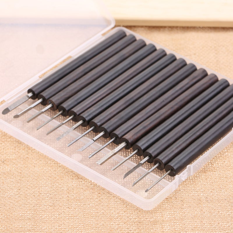 14Pcs Hand Carving Knife DIY Woodworking Olive Nut Walnut Engraving Tool Set - Image 2