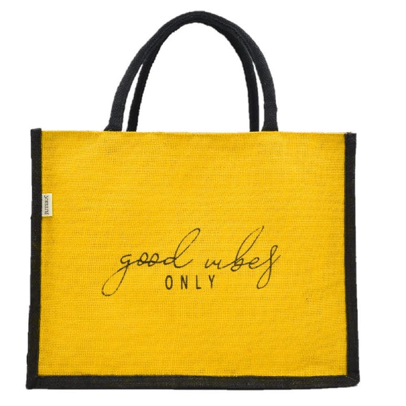 JUTEKA quote printed Jute Bag for Lunch, Office, Grocery, Picnic, Tiffin, Shopping Hand Bag with padded cotton handles… - Image 3