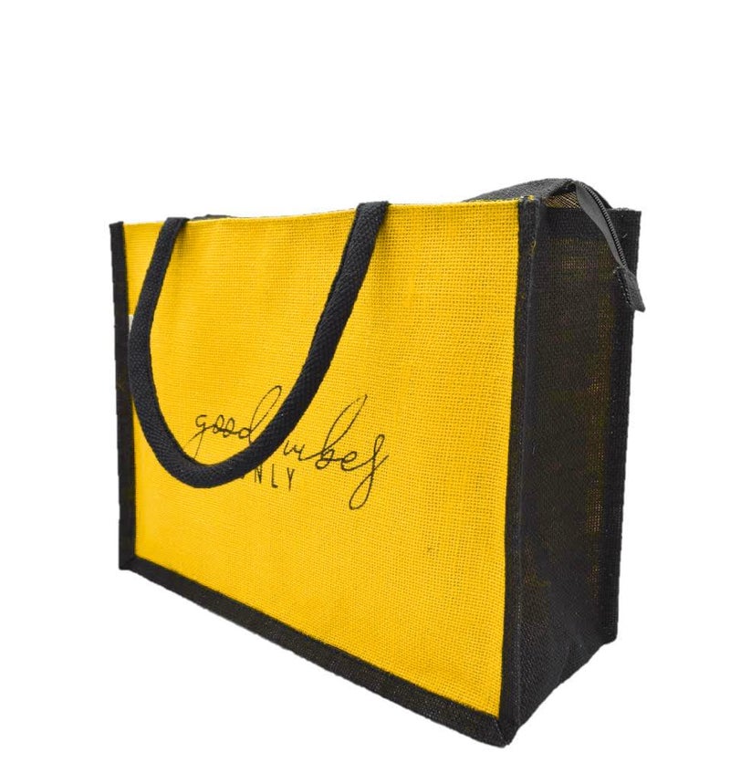 JUTEKA quote printed Jute Bag for Lunch, Office, Grocery, Picnic, Tiffin, Shopping Hand Bag with padded cotton handles… - Image 2