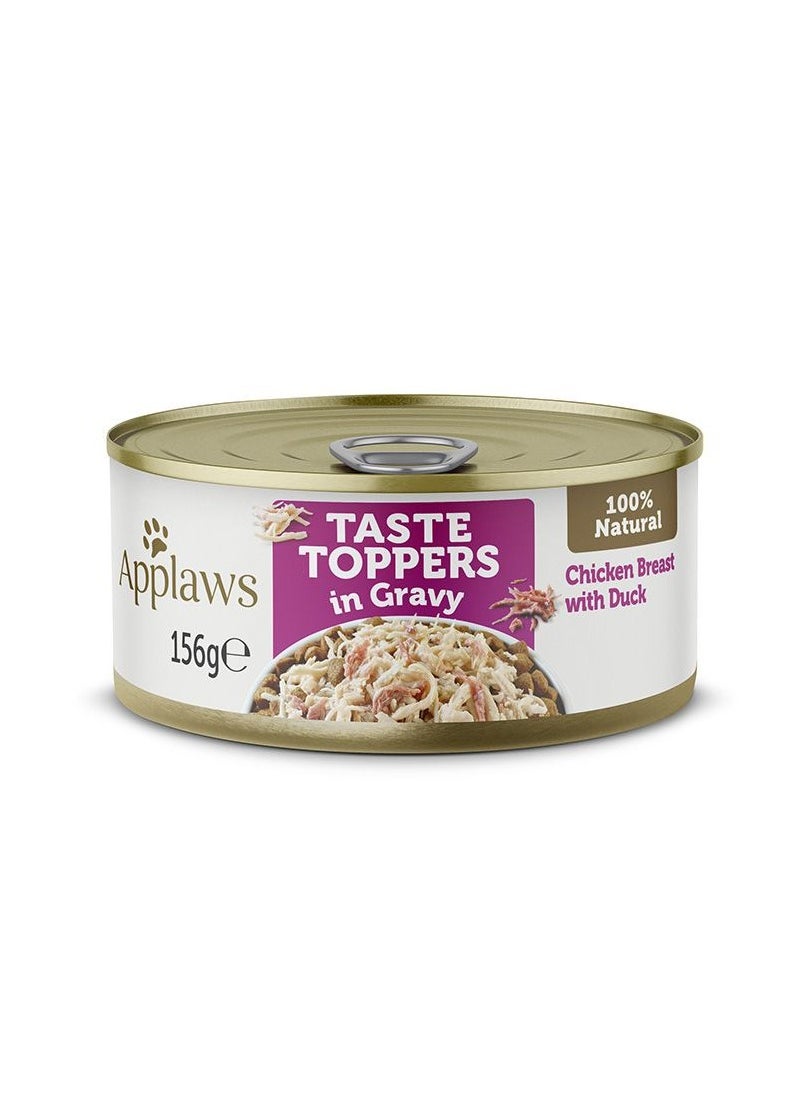 24PC Applaws Taste Topper in Gravy Chicken Duck Dog Tin 156g