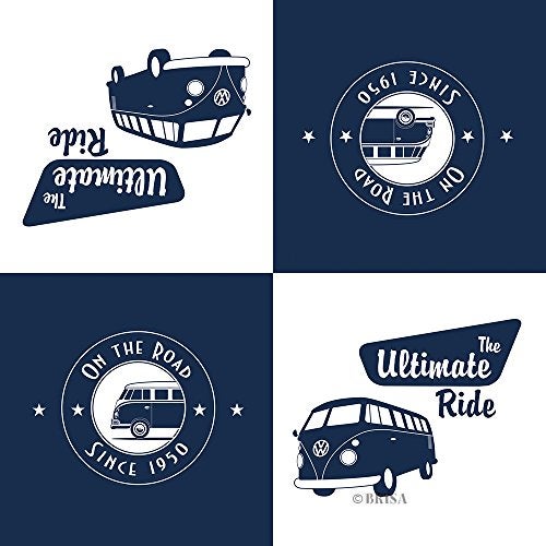 BRISA VW Collection - Volkswagen Napkins Table Paper Tissues with VW T1 Bus Campervan Motif (The Ultimate Ride/White/3-ply) - Image 5