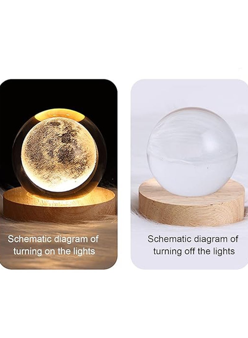 (Whale) 3D Glass Crystal Ball Night Light with Wooden Base Fantasy Decoration LED Night Light Bedroom Decoration - Image 5