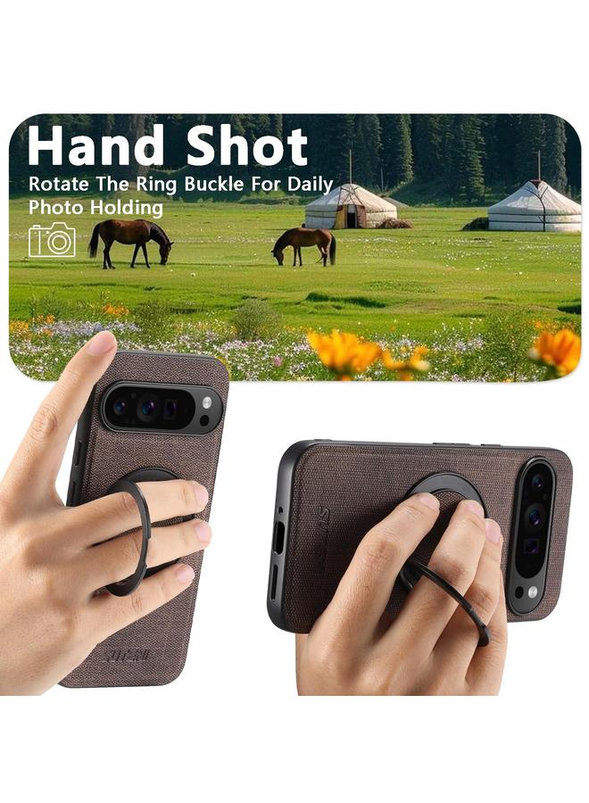 Suteni Case For Google Pixel 7 G3 360 Rotation Holder MagSafe Denim Leather Back Phone Case - Image 4