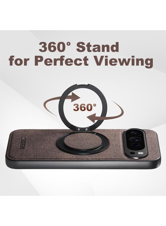 Suteni Case For Google Pixel 7 G3 360 Rotation Holder MagSafe Denim Leather Back Phone Case - Image 2