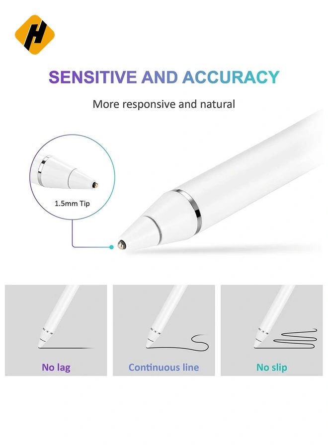 HuHa Active Stylus Pen Compatible for Touch Screens, Digital Rechargeable Stylish Pencil universal with Touch Function, Stylus pen for iPhone/iPad Pro/Air/Mini/iPhone/Android and Most Touch screens - Image 3