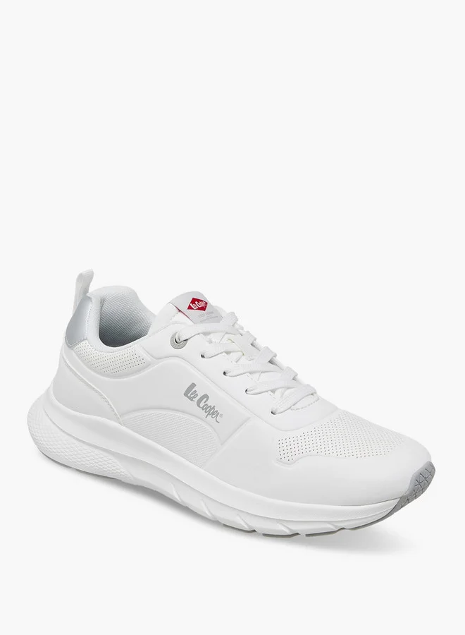 لي كوبر Men's Logo Print Sneakers with Lace-Up Closure