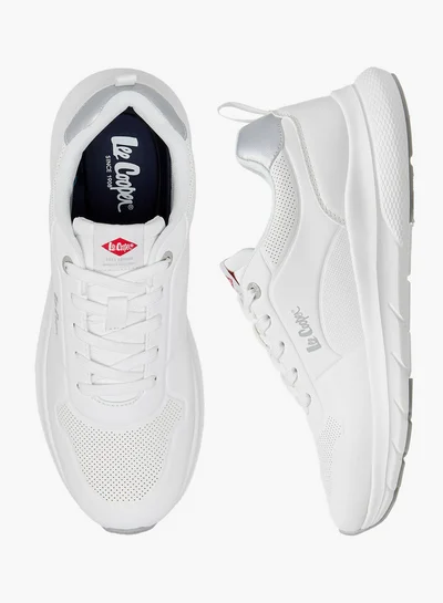 Lee Cooper Men's Logo Print Sneakers with Lace-Up Closure