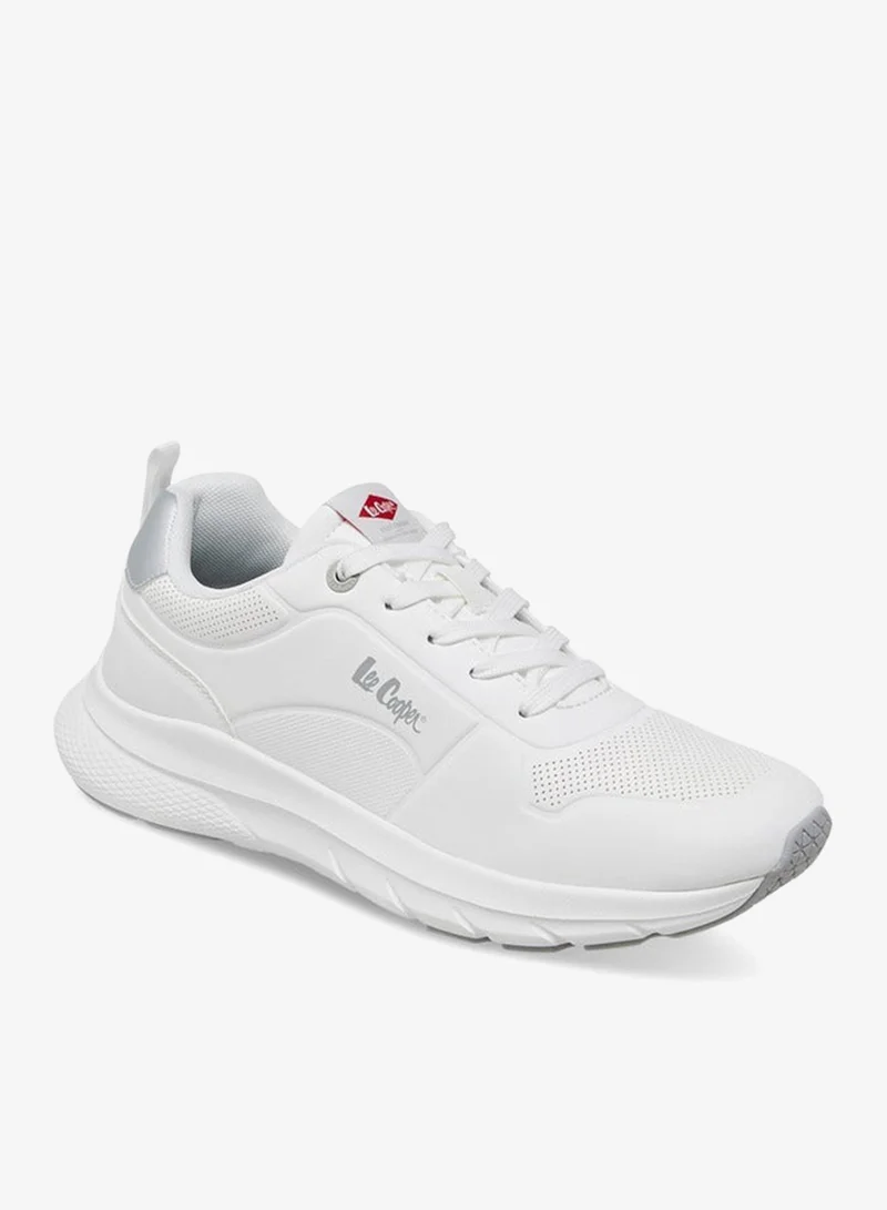 Lee Cooper Men's Logo Print Sneakers with Lace-Up Closure