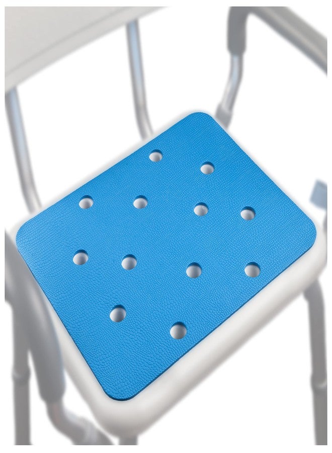 MINIVON Bath Chair Pad with Adhesive Backing Non Slip Shower Seat Mat, Textured Surface 15 x 12, Bathroom Shower Chair Cushion, Waterproof, Soft Pad Cover Bath Stool for Elderly - Image 1
