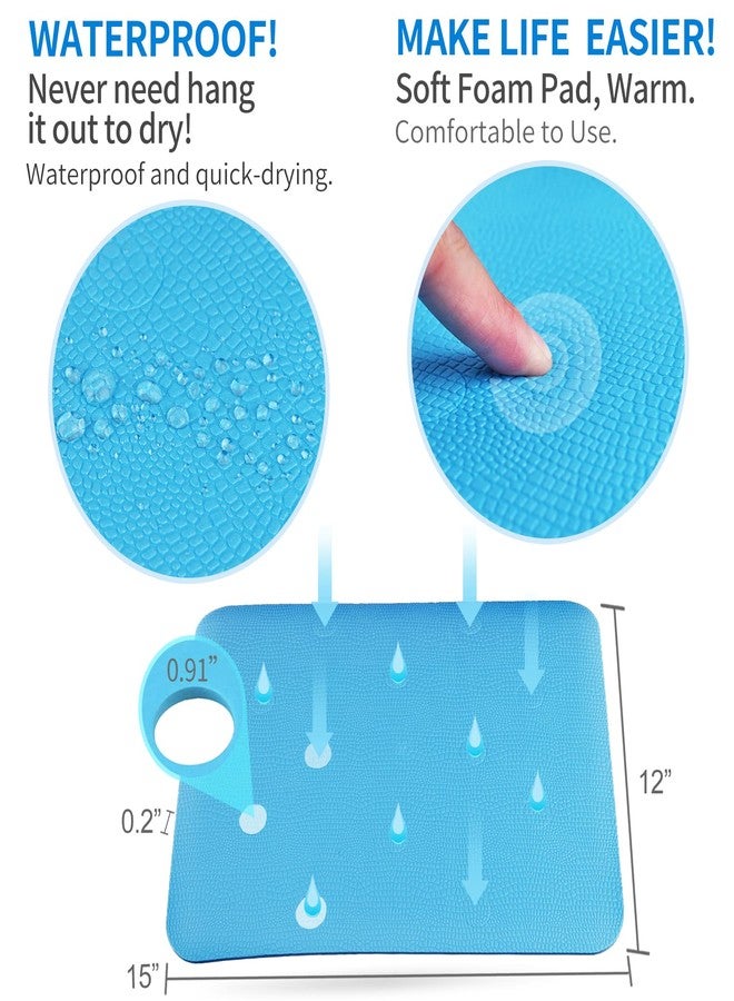 MINIVON Bath Chair Pad with Adhesive Backing Non Slip Shower Seat Mat, Textured Surface 15 x 12, Bathroom Shower Chair Cushion, Waterproof, Soft Pad Cover Bath Stool for Elderly - Image 3