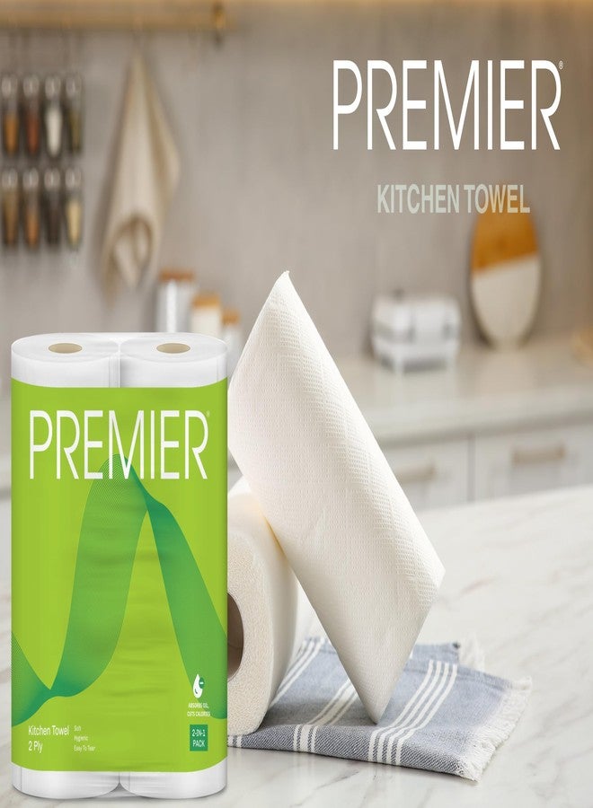 Premier 2 Ply Kitchen Tissue Paper Roll | 120 Pulls | 60 Kitchen Towels X 2 Rolls | Super Absorbent Paper Towels for Everyday Cleaning, Kitchen Paper Wipes, Multipurpose tissue rolls for Home Office - Image 5