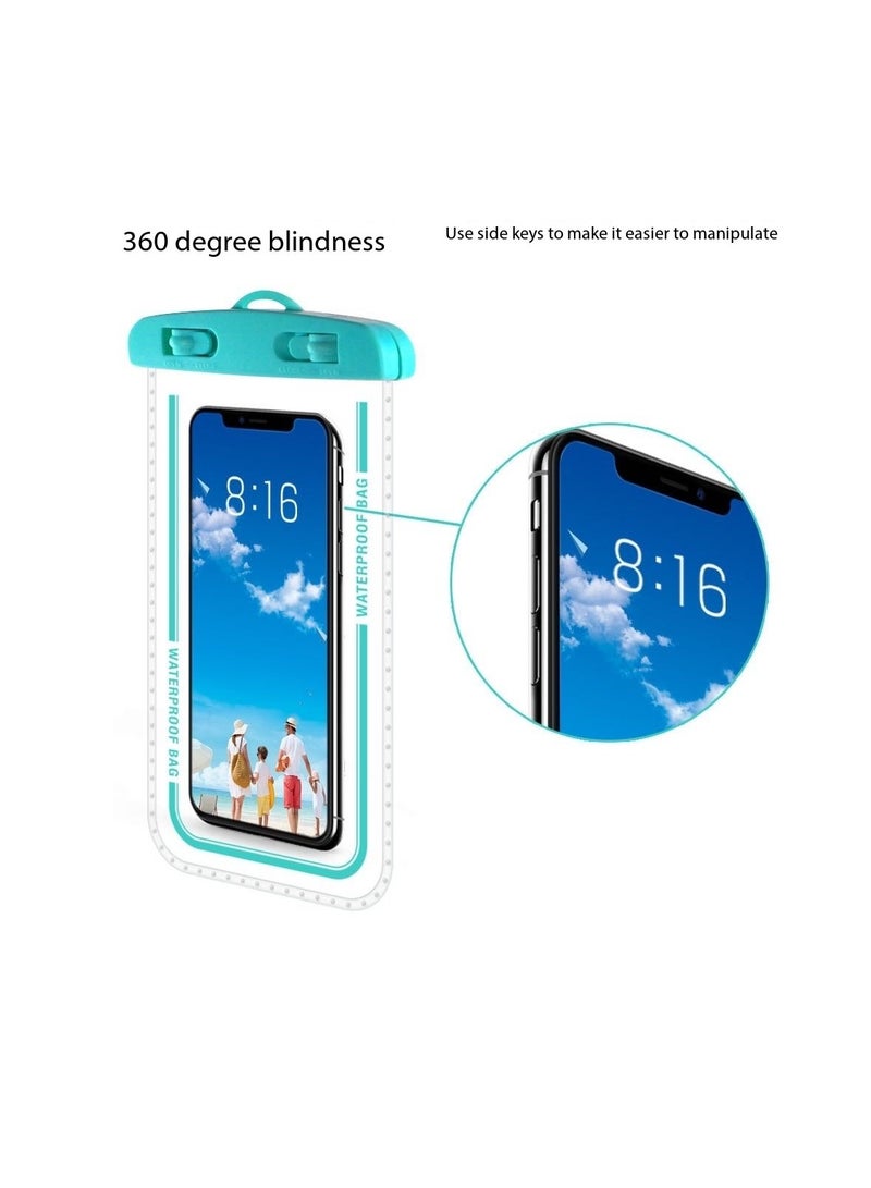 بيوينتي 2-Pack Waterproof Phone Case Pouch Dry Bag, IPX8 Certified 30M Underwater Universal Swimming Dry Bag, Touch-Sensitive Protector for Phones up to 7.2'' - Compatible with iPhone 16/15/Samsung, Underwa - Image 5