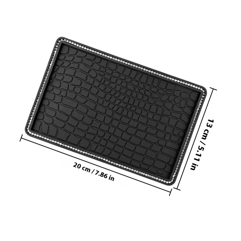 3pcs Universal Car Dashboard Anti- Mat Black PVC Phone Pad Non- Dashboard Mat Phone and Key Placement for Sunglasses - Image 2