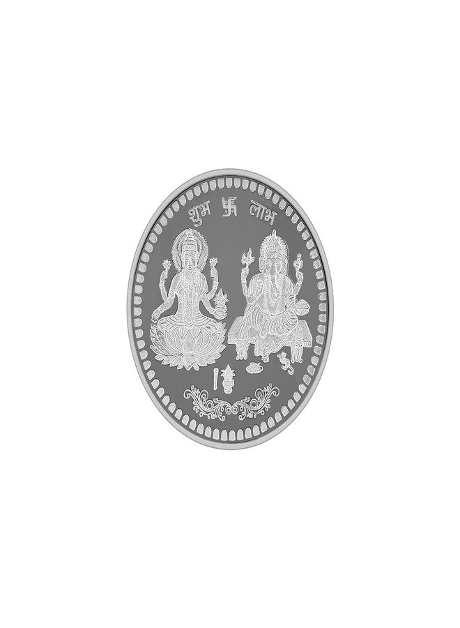MAA SILVER Pure Silver 10 Grams Laxmi/Lakshmiji & Ganpati/Ganeshji BIS Hallmarked Round Coin Chandi Sikka Perfect for Gifting Investment Diwali Dhanteras (999 Purity)(10 Grams) - Image 1