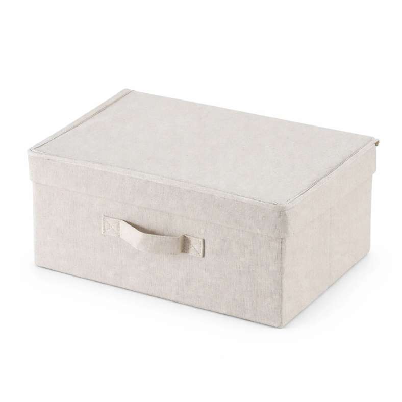 Pan Home Aria Fabric Storage Box with Lid 38.4x28.9x16.5cm- Cream - 262MTV9900057 - Image 3