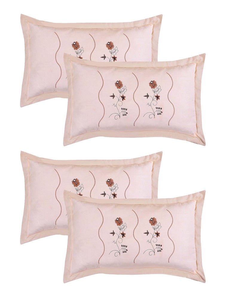 RJ Products Embroidery Pillow Cover King Size Set of 4 (Cream_4) - Image 1