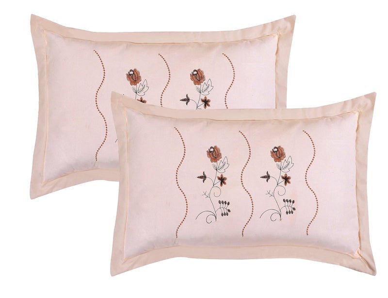 RJ Products Embroidery Pillow Cover King Size Set of 4 (Cream_4) - Image 2