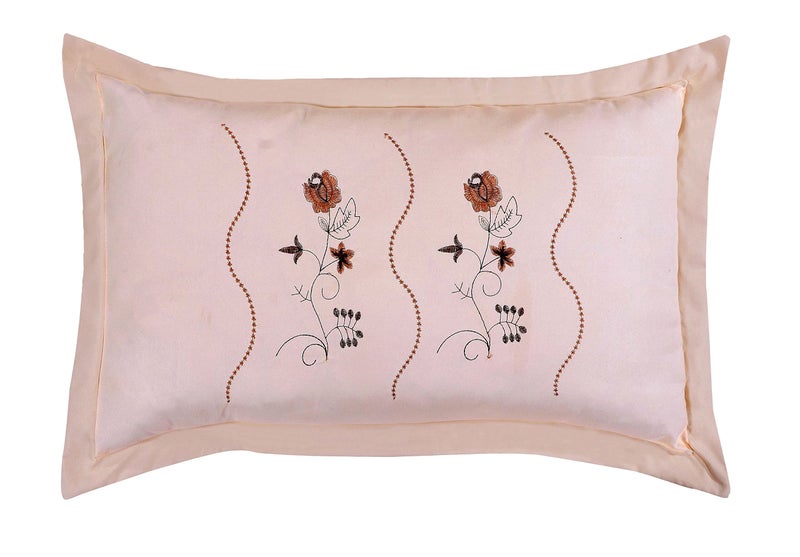 RJ Products Embroidery Pillow Cover King Size Set of 4 (Cream_4) - Image 3