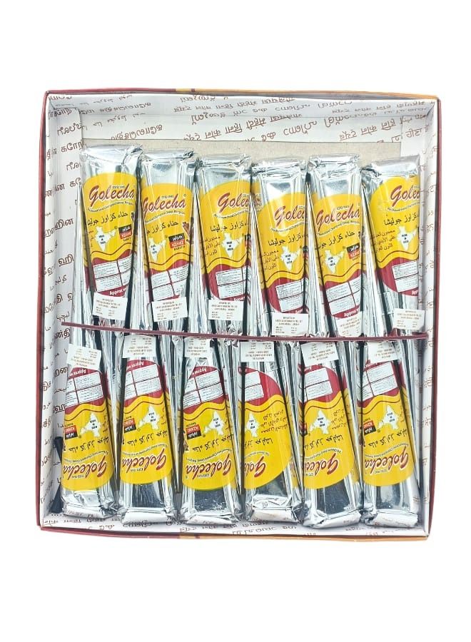 Golecha Small Henna Cone Consisting Of 12 Pieces, Amber Color - Image 2