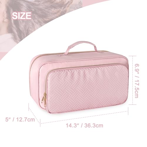 Fasrom Travel Carrying Case Compatible with Shark Flexstyle Hair Dryer, Hair Tool Organizer Bag Compatible with Dyson Airwrap and Straightener, Pink - Image 5