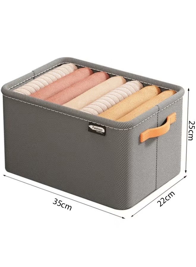 Foldable Closet Storage Box,Wardrobe Closets Organizers,Box Storage, Bins Organizer with Handle Closet Storage Bins,Shelf Organizer and Storage, Bins for Organizing Handles Thickened Steel Frame Toy Organizer Box for All Clothing, Household Sundries Foldable Storage Bins for Toys, Books, Home Supplies(Grey) - Image 2