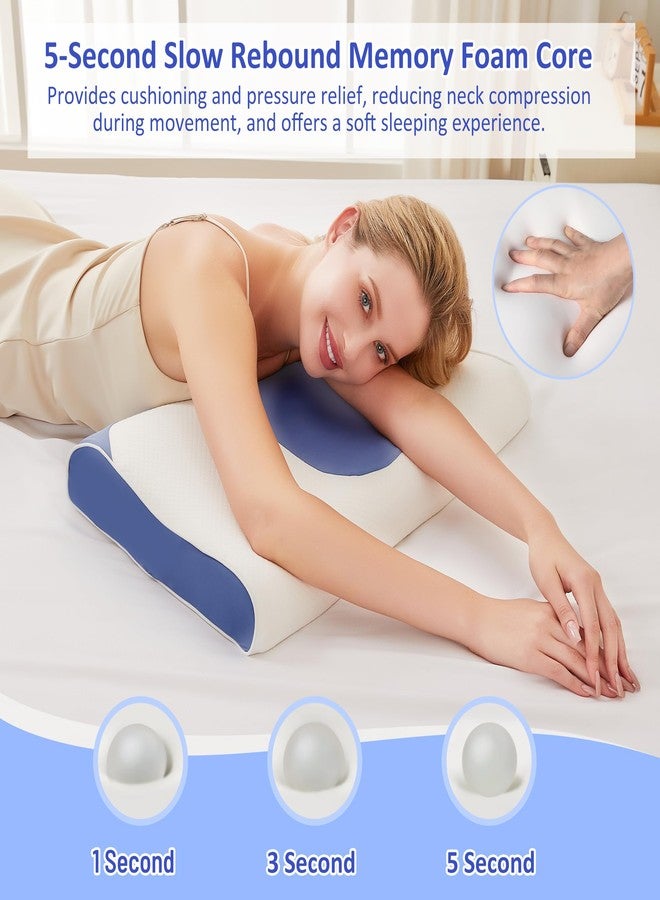 PACJOY Cervical Neck Pillow, Ultra-Thin Cooling Pillows for Neck Shoulder Pain Relief, Ergonomic Memory Foam with Breathable Covers, Soft Contour Bed Pillow for Side Back Stomach Sleeper - Image 3