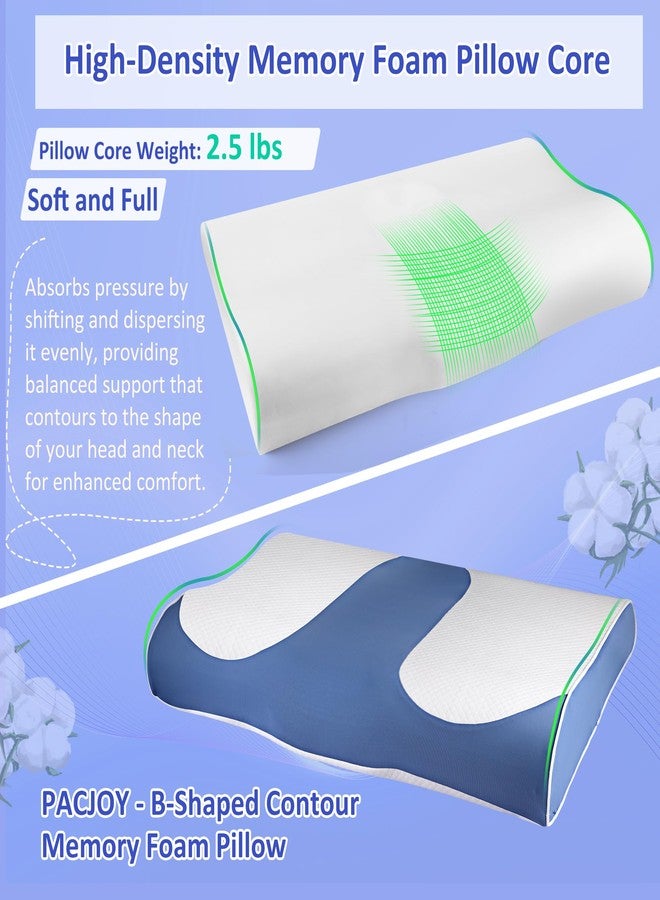 PACJOY Cervical Neck Pillow, Ultra-Thin Cooling Pillows for Neck Shoulder Pain Relief, Ergonomic Memory Foam with Breathable Covers, Soft Contour Bed Pillow for Side Back Stomach Sleeper - Image 2