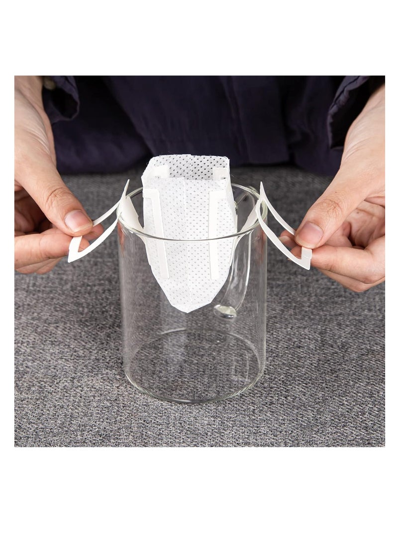 50Pcs Portable Coffee Filter Bag with Hanging Ear Design Disposable Drip Coffee Filter Paper Bag