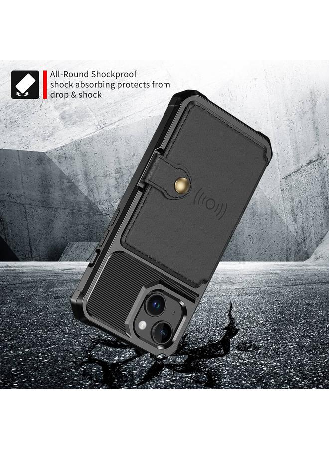 اس-توب جراب هاتف جلدي مع محفظة مغناطيسية وبطاقة لهاتف iPhone 15 Plus - Image 4