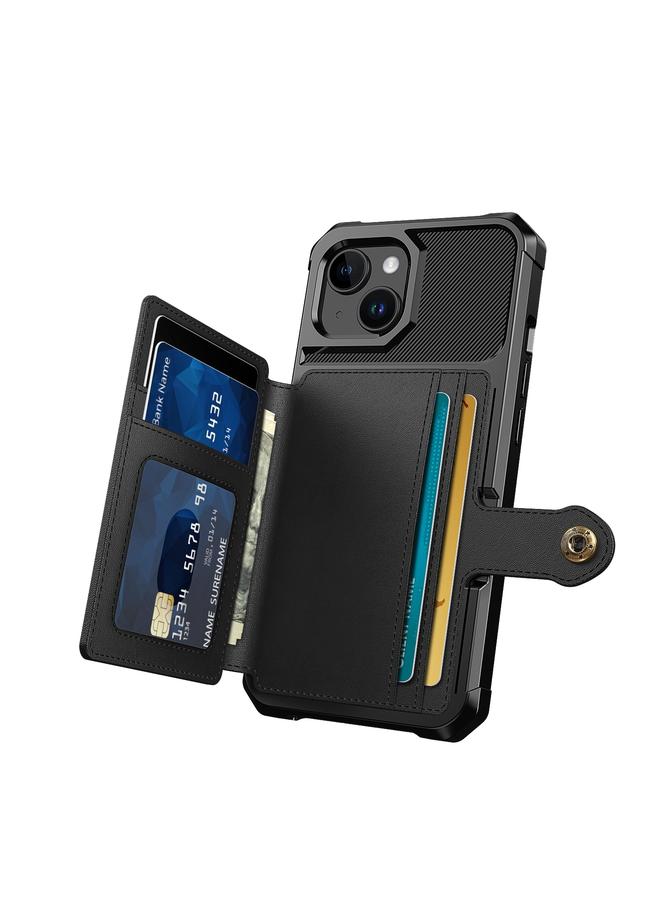 اس-توب جراب هاتف جلدي مع محفظة مغناطيسية وبطاقة لهاتف iPhone 15 Plus - Image 3