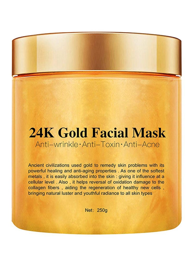KlsyChry 24K Gold Facial Mask Gold Peel Off Mask Rejuvenating Collagen Face Mask For Flawless Skin Reduces Fine Lines  Wrinkles Clears Acne Minimizes Pores Moisturizes  Firms Up Your Skin 250g 