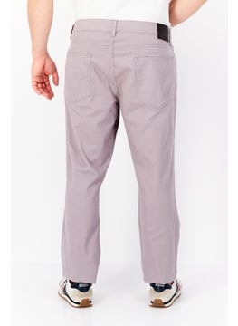 Tailor Vintage Men Slim Fit Embroidered Logo Pants, Grey  - Image 4
