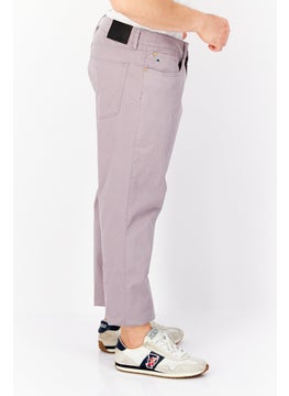 Tailor Vintage Men Slim Fit Embroidered Logo Pants, Grey  - Image 3