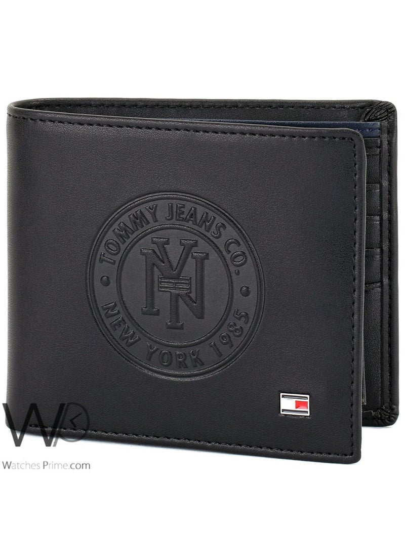 Tommy Hilfiger Plus Tommy Hilfiger Men's Purse Natural Leather Original Black New York 1985 Embossed - Image 3