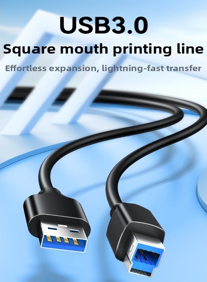 YINPAGE USB 3.0 Printer Cable 3M - USB A to B Male Cable 5Gbps for Printer & Scanner - High-Speed Data Sync Compatible with HP, Epson, Canon, Brother, Lexmark - Also for External Hard Drive, Hub (Black) - Image 2
