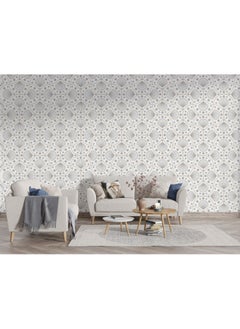 Home Gallery Moroccan Effect Self Fabric Wallpaper Covers An Area ​​Up To 4.2Mx3M With Adhesive  And Smoothing Tool  - Image 4