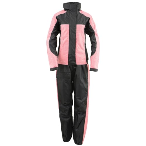 NexGen SH222201 Ladies Black and Pink Oxford Water Proof Rain Suit - 3X-Large - Image 5