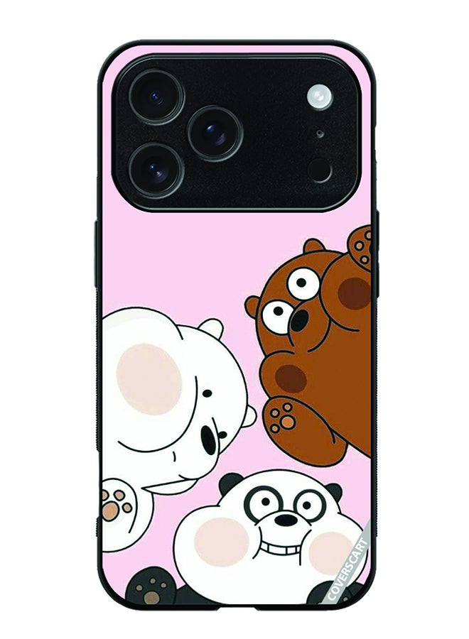 Protective Case Cover For Apple iPhone 17 Pro Max Cute Bears Cartoon Design Multicolour