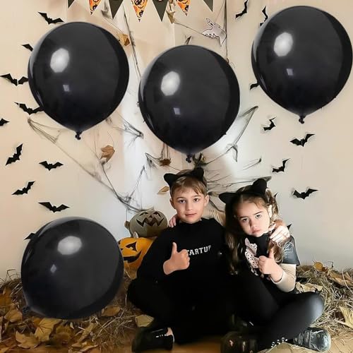 kockuu 15pcs Latex Big Balloons Clearance 24 Inch Black Large Balloons Giant Heavy Duty Airballoon for Wedding Baby Shower Birthday Halloween Party Supplies New Years Day Decorations - Image 5