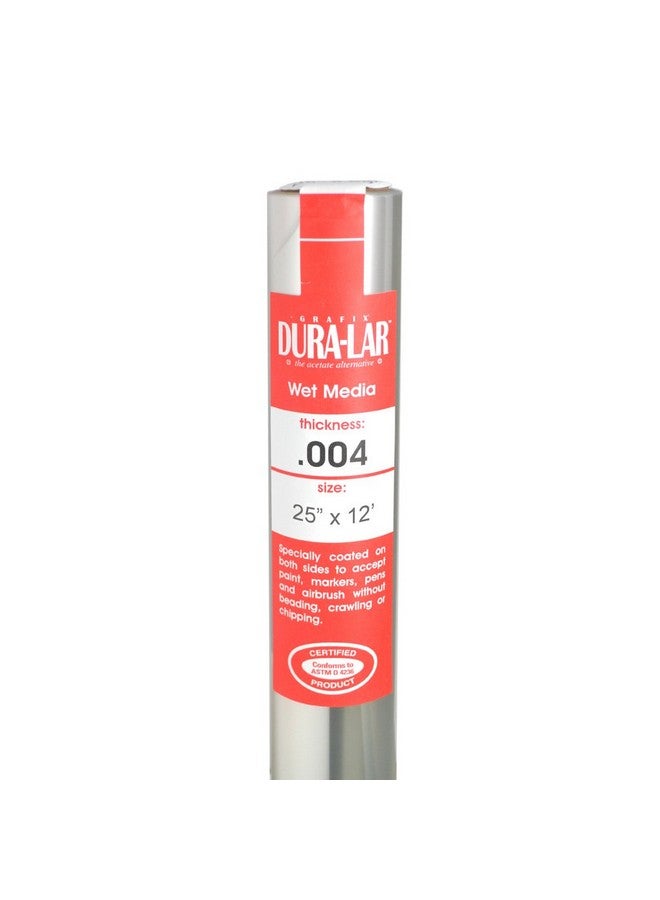غرافكس Duralar .004 بوصة مطلي بطبقة لقبول الوسائط المائية المثالية لتركيبات تخطيط الألوان المائية وأسطح الطلاء أو الطباعة 25 X12'X0.004 وسائط مبللة - Image 1