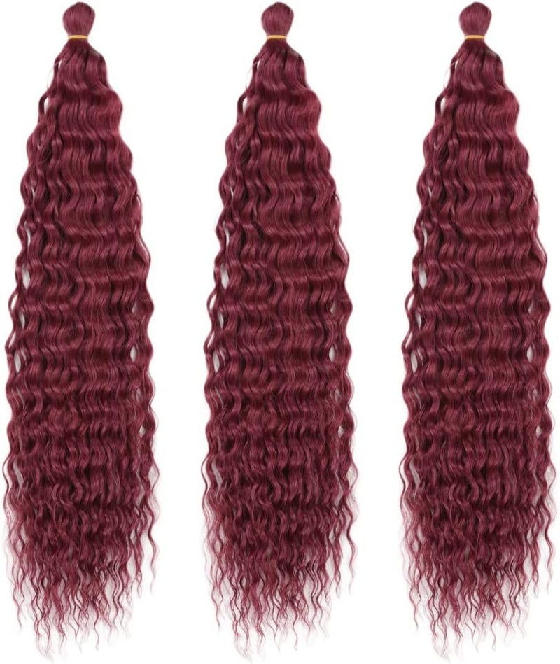 DSOAR 22 Inch 3 Packs Deep Twist Crochet Hair Ocean Wave Curly Bohemian Crochet Braids Deep Wave Hair Bundles Synthetic Hair Extensions for Women Girls - Image 2