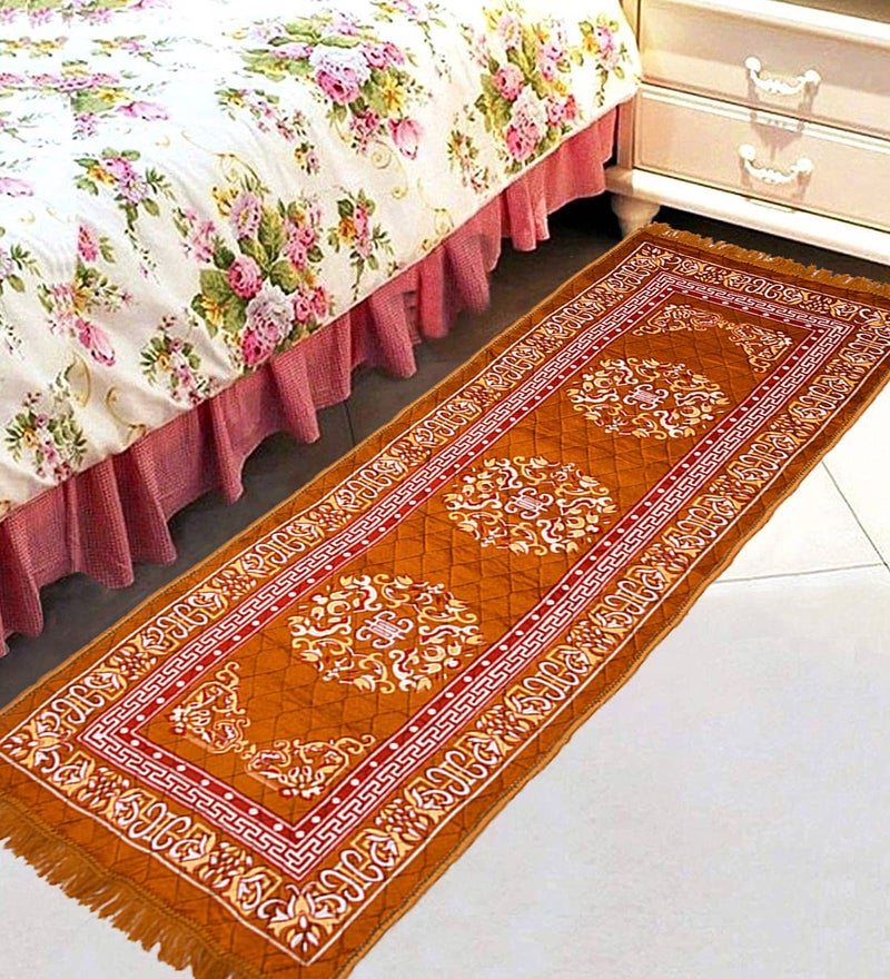 RRC Velvet Anti Slip Bedside Runner - Size 24X72(Inches) 60X182(CM) 2X6(Feet) Bed Side Runner,Floor Mat, Floor Rug, Pack of 1 Velvet Bed Runner - Image 1