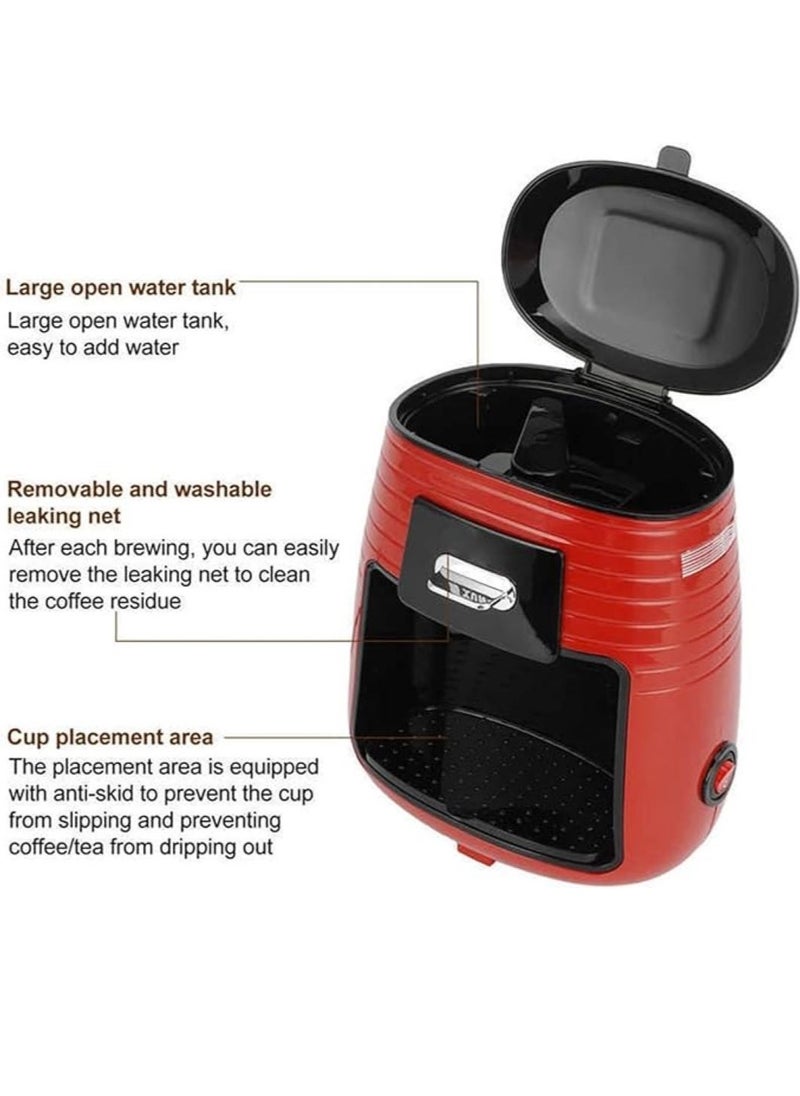 Generic - Full Automatic Coffee Machine American Double Cup Drip Coffee Maker Tea Making Portable - Image 1