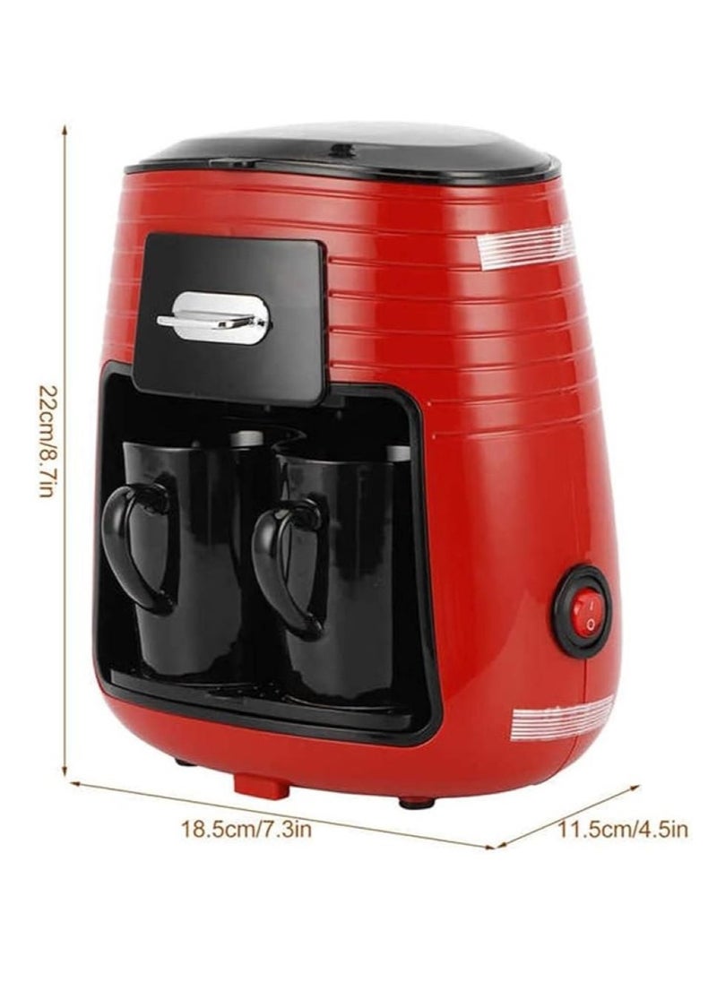 Generic - Full Automatic Coffee Machine American Double Cup Drip Coffee Maker Tea Making Portable - Image 1