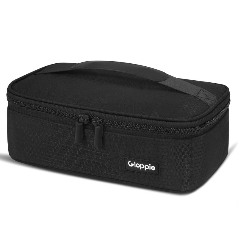 Gloppie Small Lunch Bag for Adults & Kids - Compact Insulated Lunch Box, Durable & Food-Grade Lining | Portable Cooler for Work, School, Travel (Black Honeycomb) - Image 1