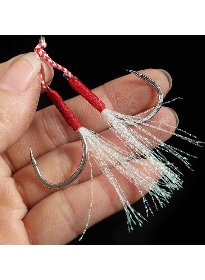 نيبمينينت طقم خطافات مزدوجة لصيد الأسماك من الفولاذ المقاوم للصدأ مكون 10 قطع - Image 5