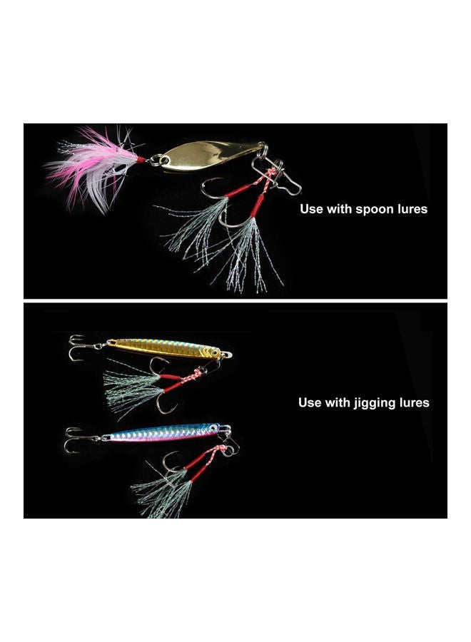 نيبمينينت طقم خطافات مزدوجة لصيد الأسماك من الفولاذ المقاوم للصدأ مكون 10 قطع - Image 3