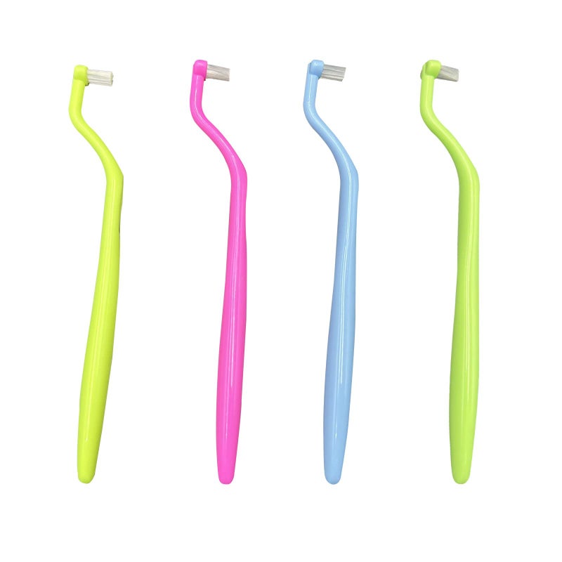HRASY Orthodontic Toothbrush Small Tuft Toothbrush Tiny Compact Interspace Brush for Dental Implants Braces and Teeth Detail Cleaning 4 Pieces 4 Colors D - Image 2