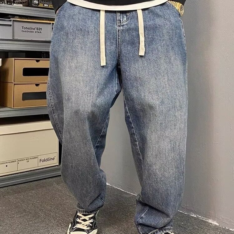 Unisex Classic Denim Jeans Loose Fit Daily Outdoor Wear - Image 3