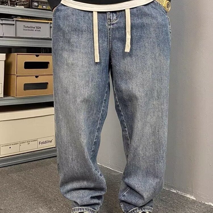 Unisex Classic Denim Jeans Loose Fit Daily Outdoor Wear - Image 4